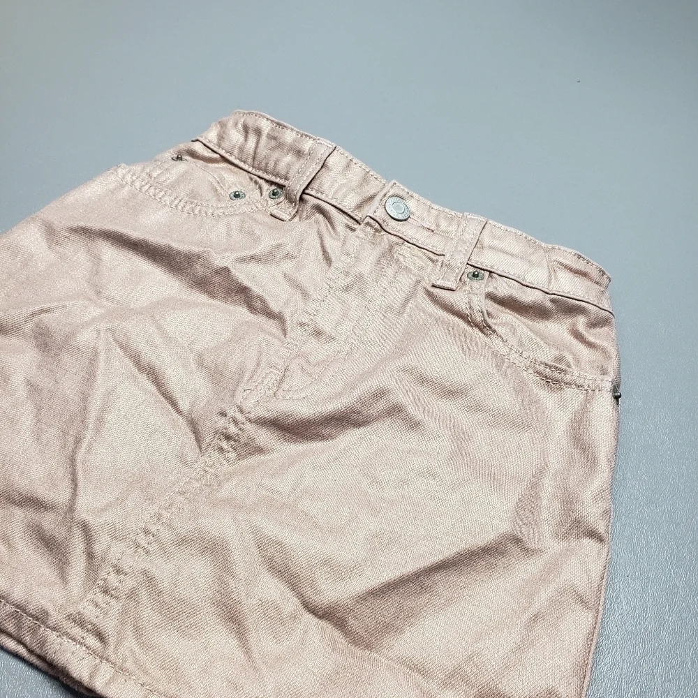 gap denim girls size 7 pink shiny skirt adjustable waist
